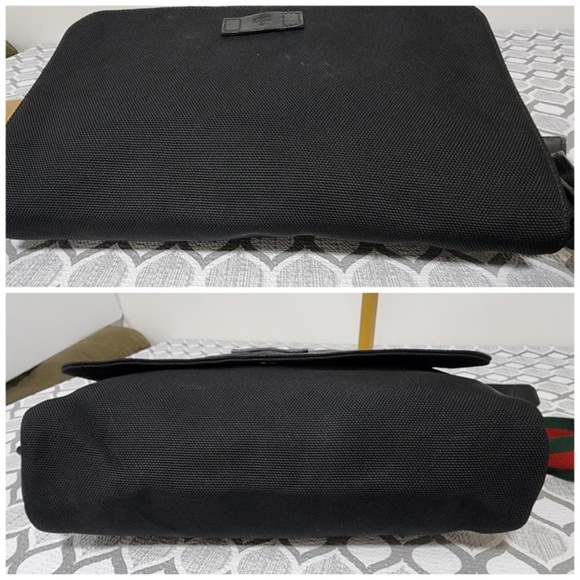 Authentic Gucci Black Techno Canvas Web Flap Messenger Bag - Picture 12 of 16